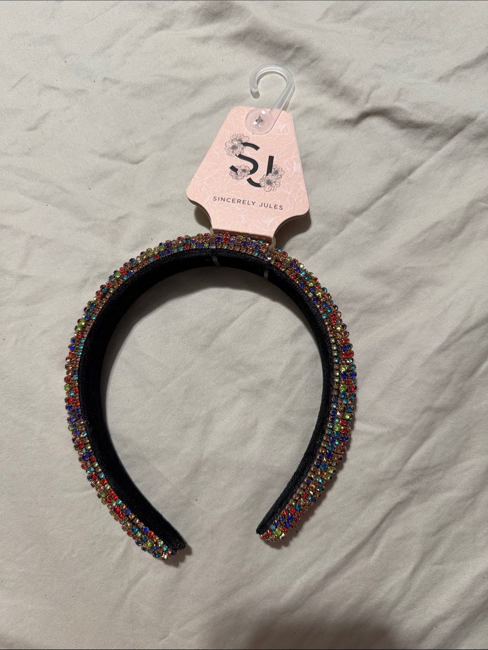 Sincerly Jules Colorful Crystal Beaded Padded Headband